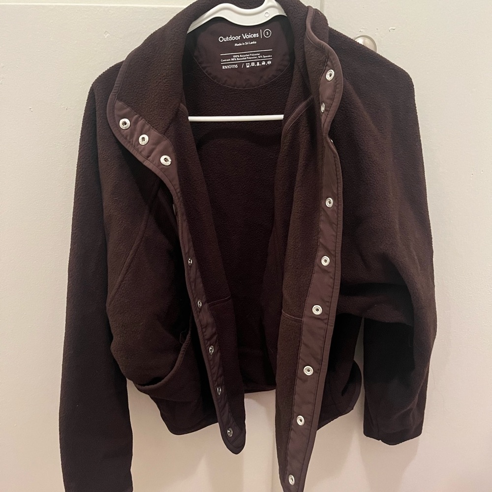 Chocolate brown Outdoor Voices fleece jacket !